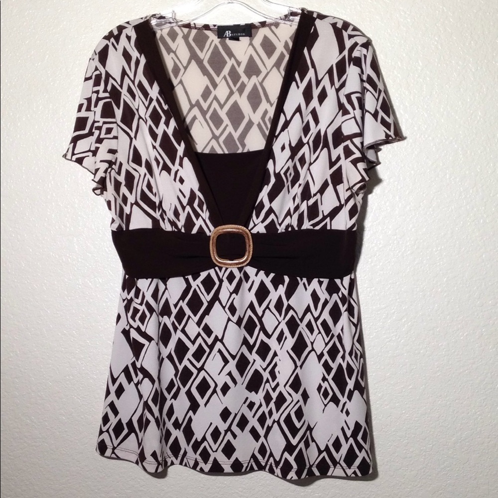 FINAL MARKDOWN Ladies' AB Studio Top w/Front Buckle & Inset (XL)